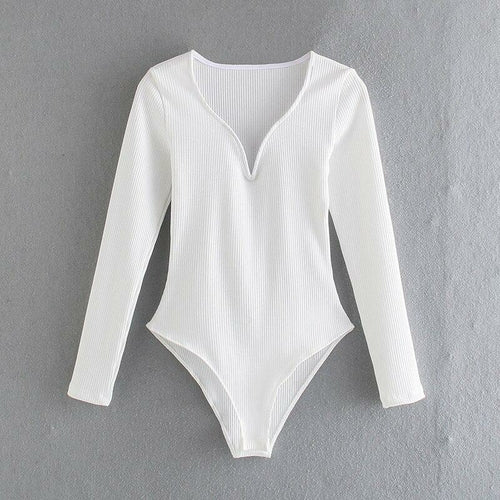 Sexy Women Bomb Knitted Bodysuits Soft Slim Jumpsuits