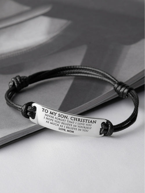 Personalized Bracelet For Son, Graduation Gift from Mom, To My Son