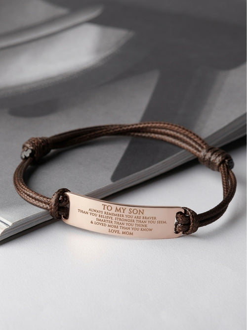 Personalized Bracelet For Son, Graduation Gift from Mom, To My Son