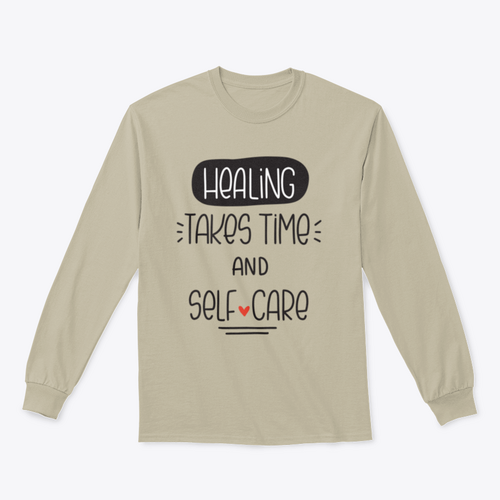 Healing Takes Time And Self-Care Quote Vector Design For Sweatshirt