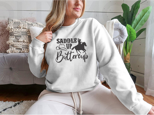 Saddle Up Buttercup Logo Design for Sweatshirt