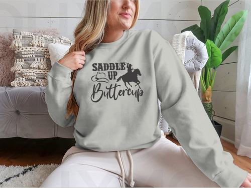 Saddle Up Buttercup Logo Design for Sweatshirt