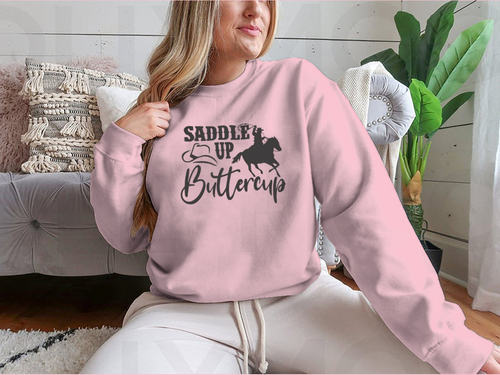 Saddle Up Buttercup Logo Design for Sweatshirt