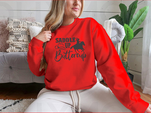 Saddle Up Buttercup Logo Design for Sweatshirt