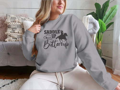 Saddle Up Buttercup Logo Design for Sweatshirt