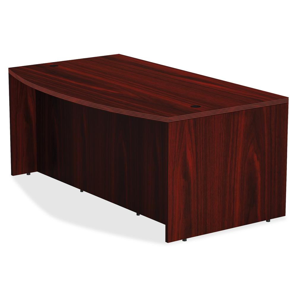 Lorell Chateau Series Desk - 36" x 72" x 29.5" , 1.5" Top - Reeded Edge - Finish: Mahogany Laminate Surface