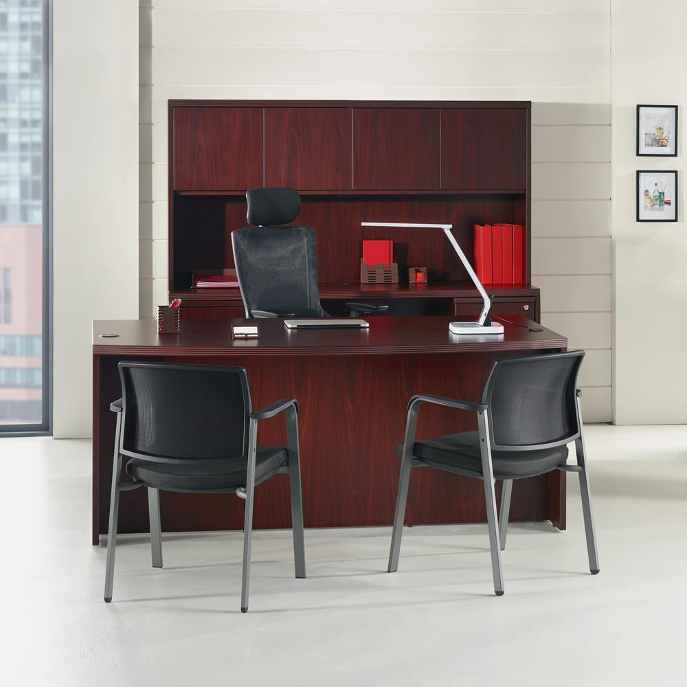 Lorell Chateau Series Desk - 36" x 72" x 29.5" , 1.5" Top - Reeded Edge - Finish: Mahogany Laminate Surface