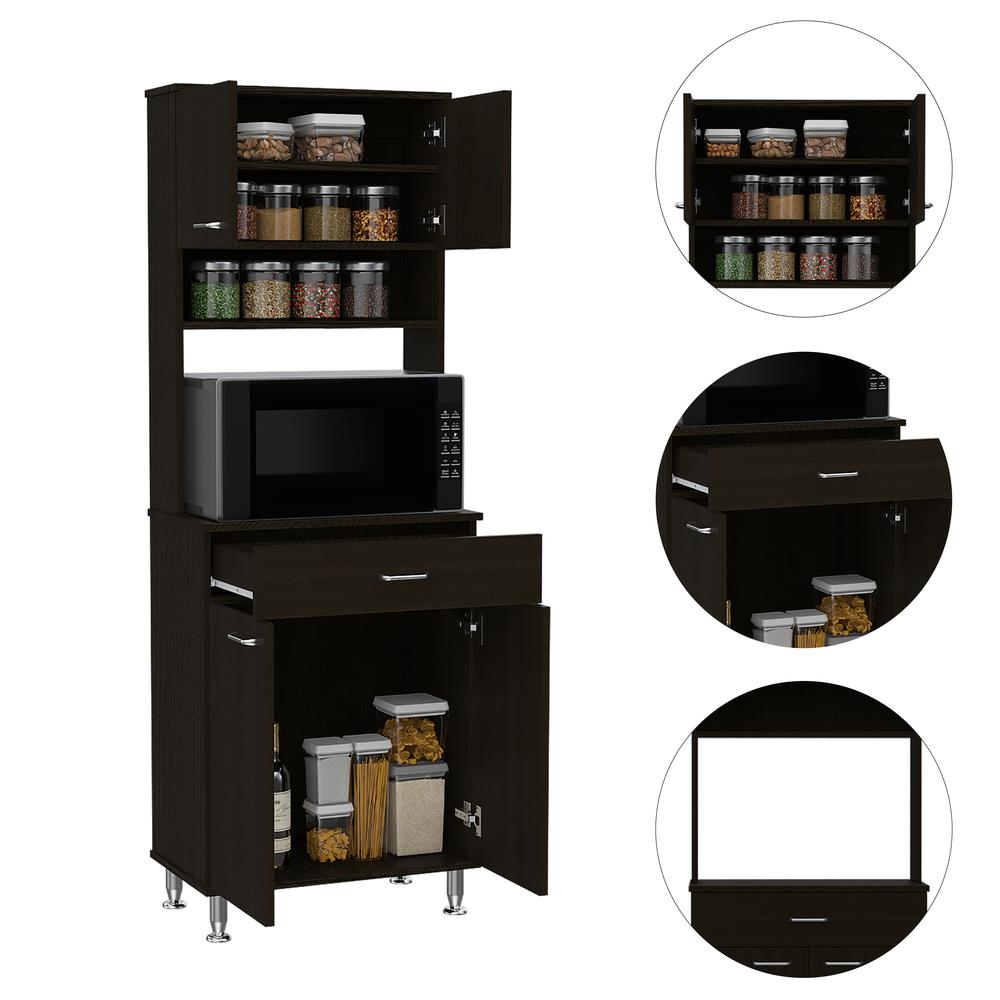 Helis 60 Kitchen Pantry Black Wengue