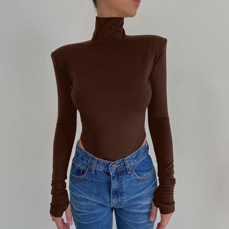 Women Turtleneck Backless Bodycon Bodysuit