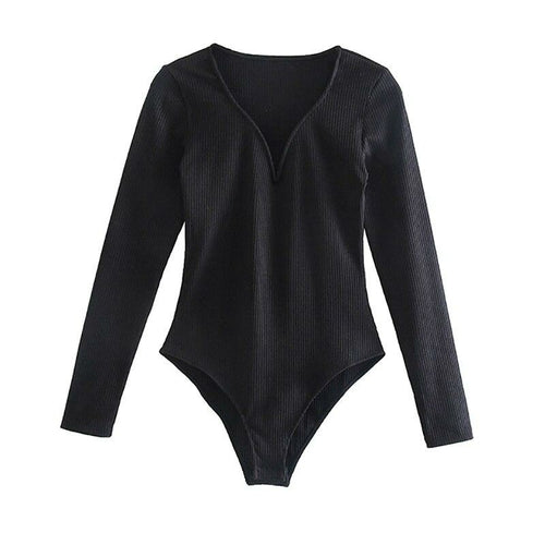 Sexy Women Bomb Knitted Bodysuits Soft Slim Jumpsuits