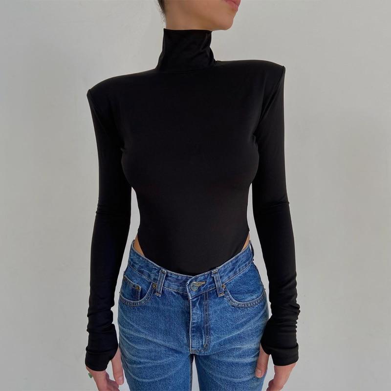 Women Turtleneck Backless Bodycon Bodysuit